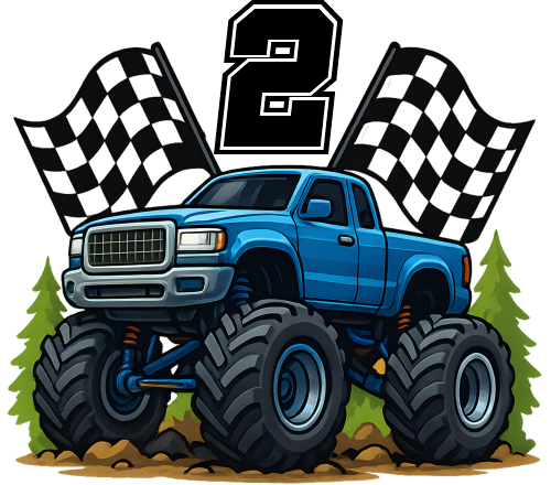 (051-04-2I) Monster Truck Racing Flags Number Age
