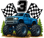 (051-04-2I) Monster Truck Racing Flags Number Age