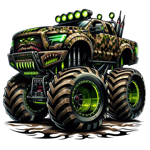 (051-04-1F) Camo Monster Truck