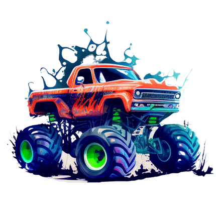 (051-04-1I) Orange Monster Truck