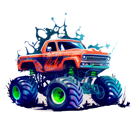 (051-04-1I) Orange Monster Truck