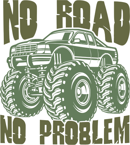 (s051-5-2A) No Road No Problem Monster Truck