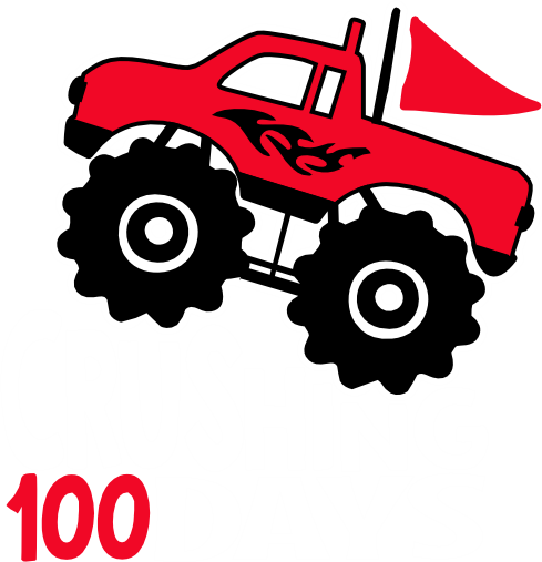 (051-05-2H) Monster Truck Crushing 100 Days of School