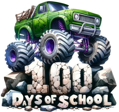 (051-05-1A) Monster Truck 100 Days of School