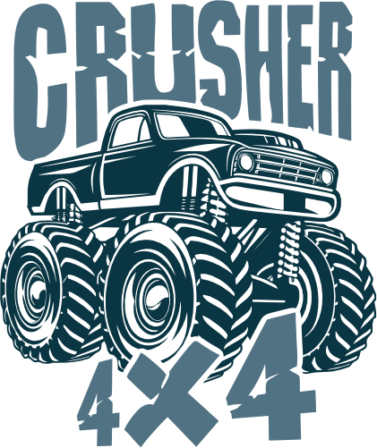 (s051-5-1N) Monster Truck Crusher 4x4