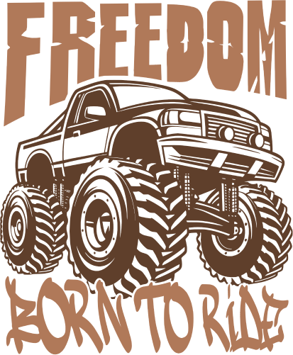 (s051-5-1P) Freedom Born to Ride Monster Truck