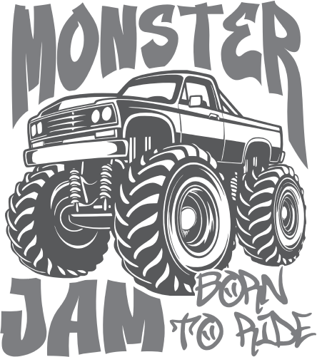 (s051-5-1W) Monster Jam Born to Ride Monster Truck