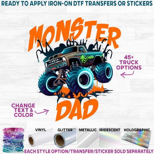 (s051-3B) Monster Truck Family Age Custom Text 46 Style Options