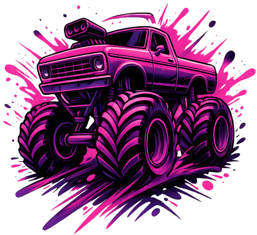 (051-04-2A) Pink Purple Monster Truck