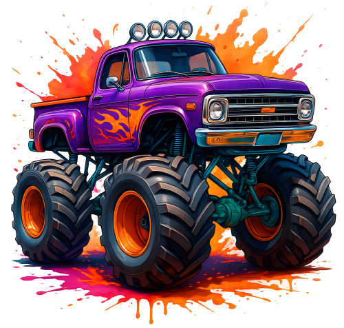 (051-04-1S) Purple Monster Truck