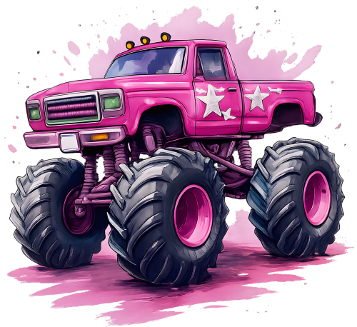 (051-04-1V) Pink Monster Truck
