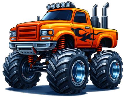 (051-04-1X) Orange Monster Truck