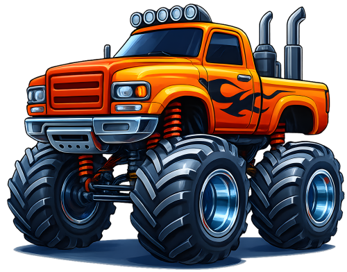 (051-04-1X) Orange Monster Truck