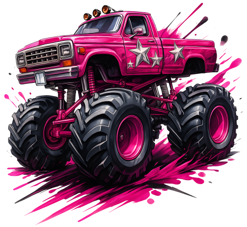 (051-04-1Y) Pink Monster Truck