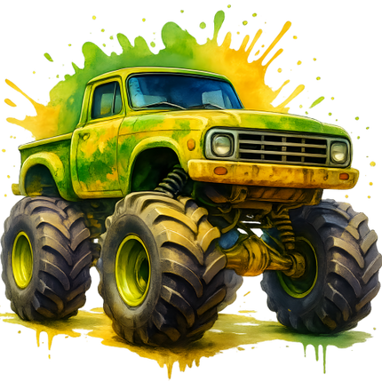 (051-04-1Z) Yellow Green Monster Truck
