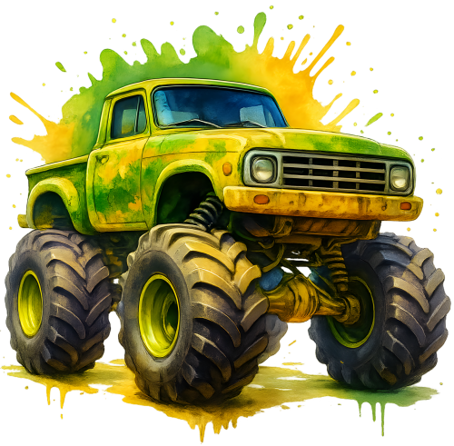 (051-04-1Z) Yellow Green Monster Truck