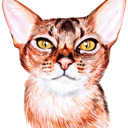 (s053-3-1R) Watercolor Cat Face