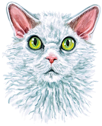 (s053-3-1U) Watercolor Cat Face
