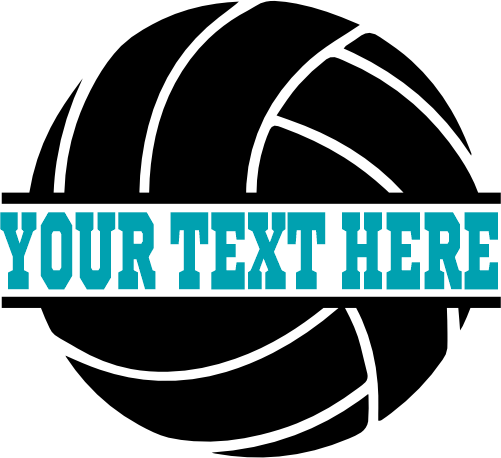 (054-01-1I) Volleyball Split Team Name Custom Iron-On Transfer