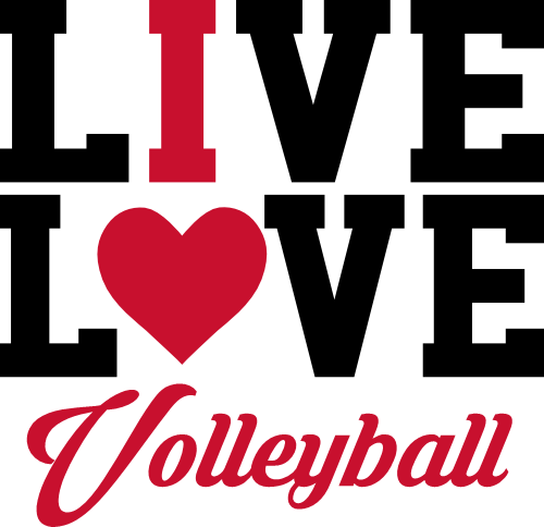 (054-04-1G) Live Love VolleyballI I Heart Iron-On Transfer