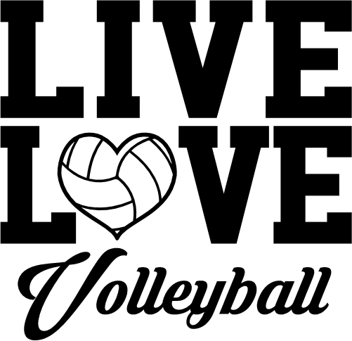 (054-04-1H) Live Love VolleyballI I Heart Iron-On Transfer