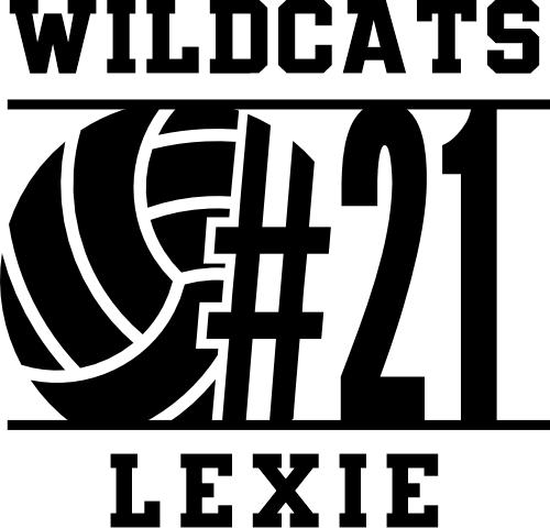 (054-06-1F) Volleyball Custom Text Iron-On Transfer