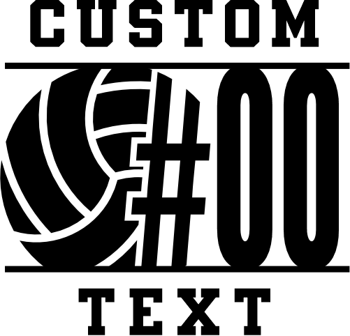 (054-06-1F) Volleyball Custom Text Iron-On Transfer