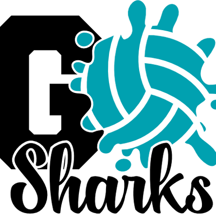 (054-06-1H) Go Sharks Volleyball Custom Iron-On Transfer