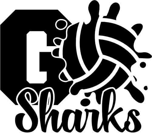 (054-06-1H) Go Sharks Volleyball Custom Iron-On Transfer