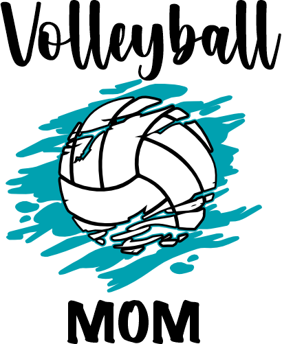 (054-06-1I)  Volleyball Mom Grunge Ball Iron-On Transfer