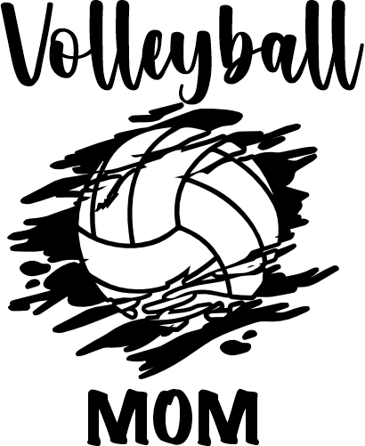 (054-06-1I)  Volleyball Mom Grunge Ball Iron-On Transfer