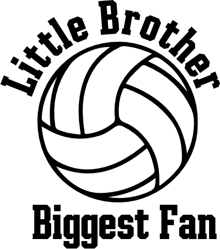 (054-06-1K) Little Brother Biggest Fan Volleyball Iron-On Transfer