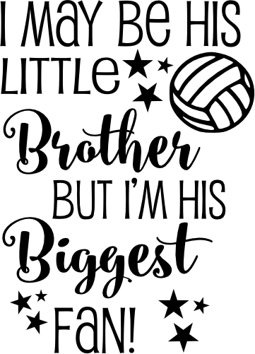 (054-06-1M) His Brother Biggest Fan Volleyball Iron-On Transfer