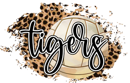 (054-06-1N) Tigers Volleyball Leopard Iron-On Transfer