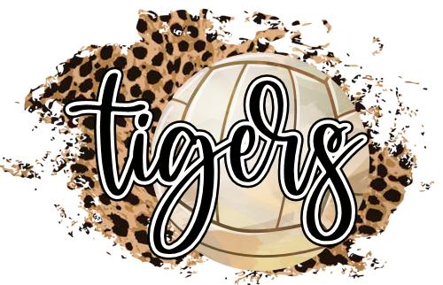 (054-06-1N) Tigers Volleyball Leopard Iron-On Transfer