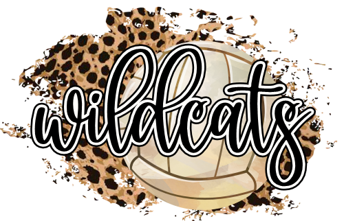 (054-06-1N) Wildcats Volleyball Leopard Iron-On Transfer