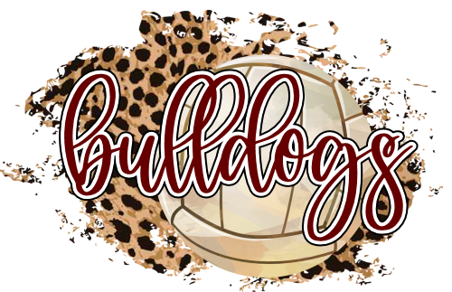 (054-06-1N) Bulldogs Volleyball Leopard Iron-On Transfer