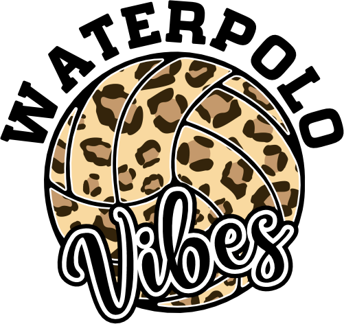 (054-06-1P) Water Polo Vibes Leopard Print Text Iron-On Transfer
