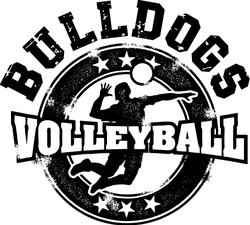 (054-06-1R) Bulldogs Grunge Volleyball Iron-On Transfer