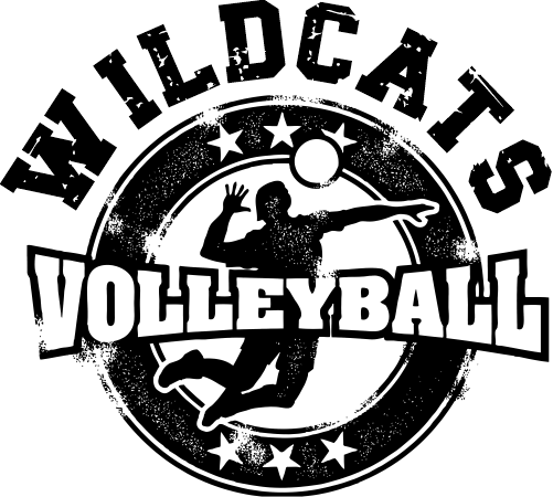 (054-06-1R) Wildcats Grunge Volleyball Iron-On Transfer