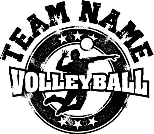 (054-06-1R) Grunge Volleyball Custom Text Iron-On Transfer