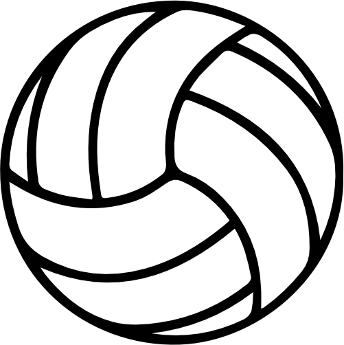 (s054-1-2C) Black White Volleyball Ball
