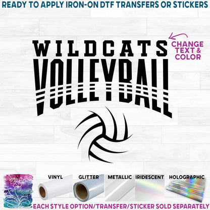 (s054-8E) Team Name Volleyball Custom Text