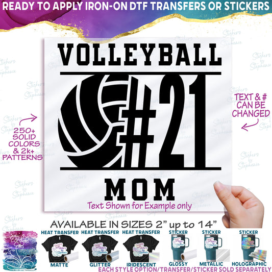 (s054-8F) Team Name Volleyball Mom Family Custom Text