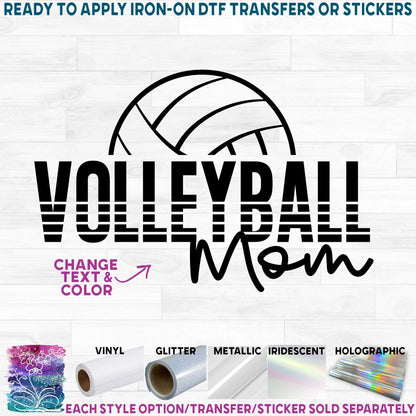 (s054-8G) Volleyball Team Mom Family Custom Text