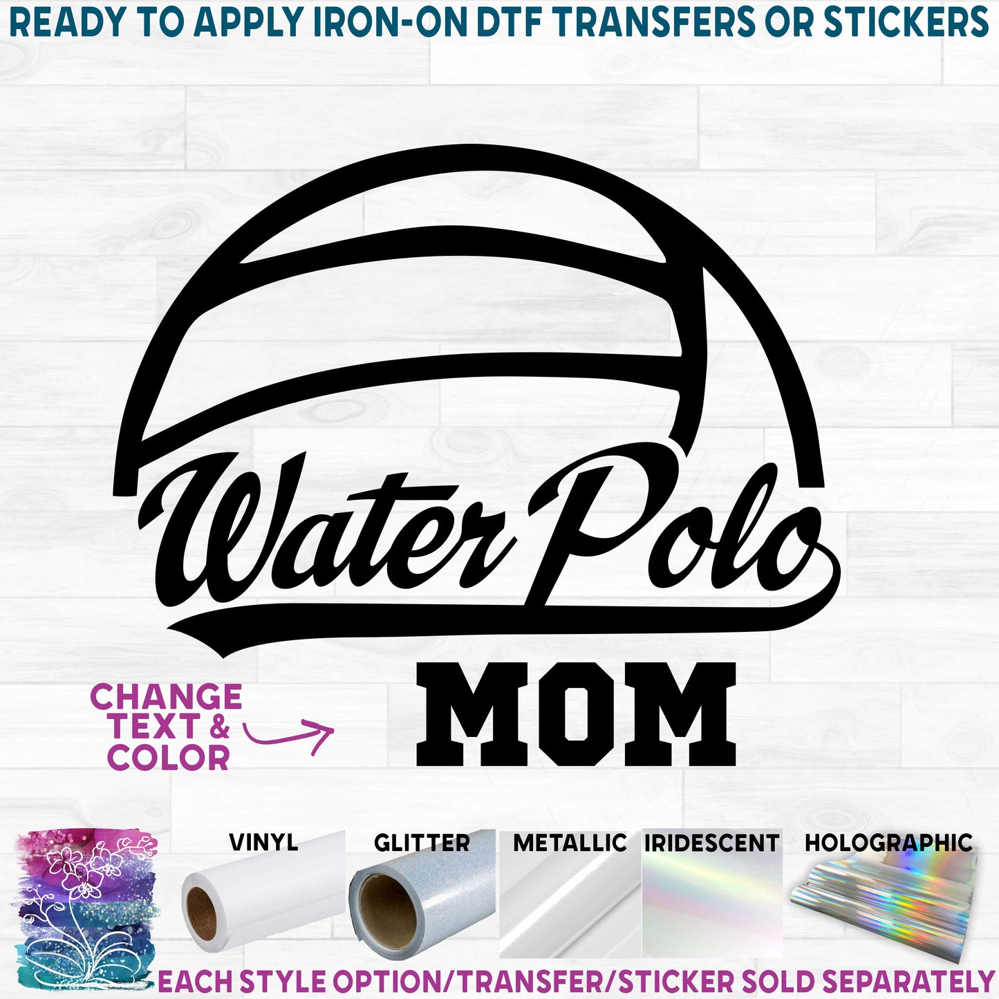 (s054-6B) Water Polo Mom Family Custom Text