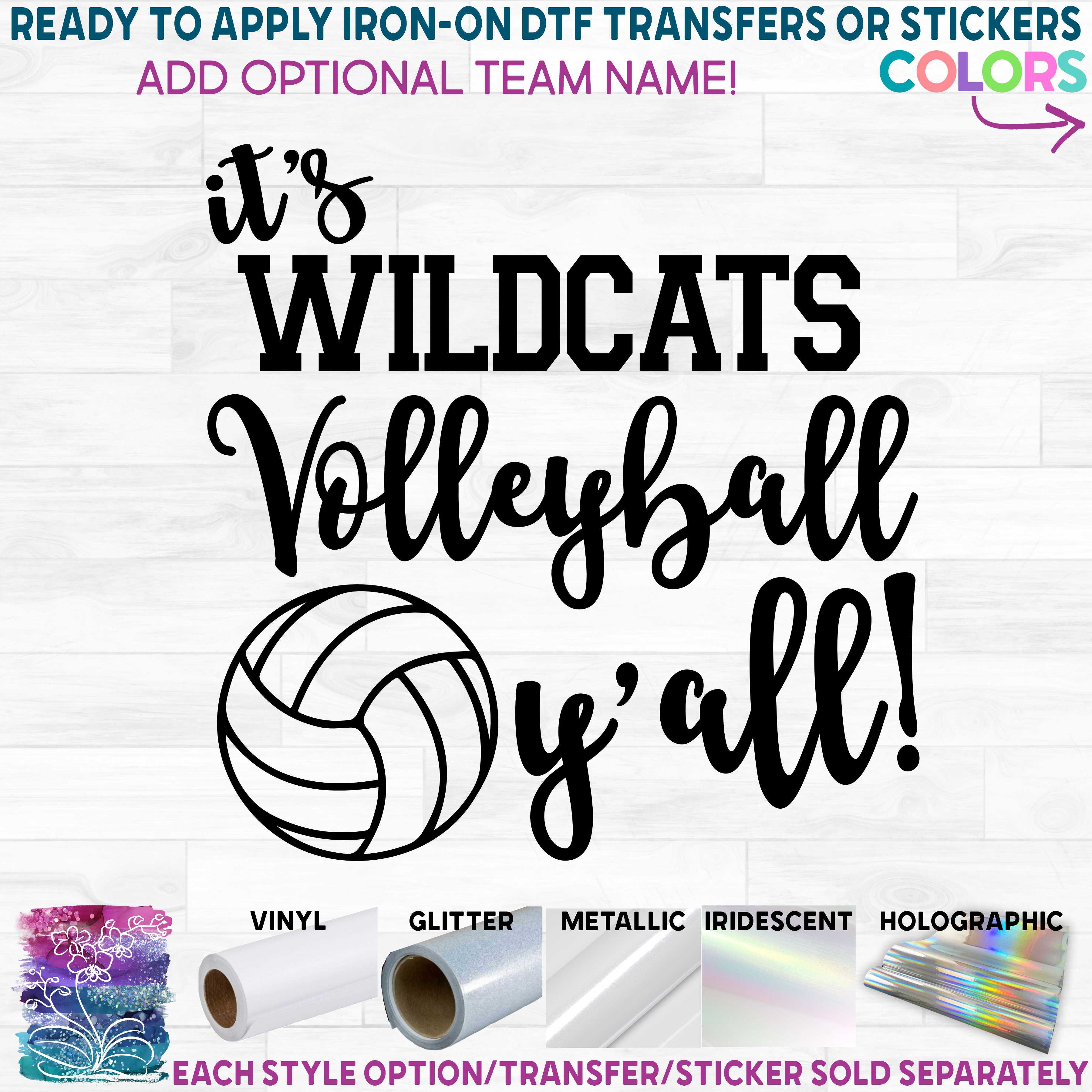 (s054-4C) It's Volleyball Y'all with Optional Team Name