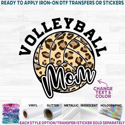 (s054-10B) Leopard Volleyball Waterpolo Mom Family Custom Text