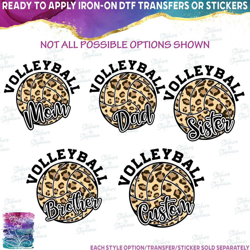 (s054-10B) Leopard Volleyball Waterpolo Mom Family, Game Day, Vibes, Custom Text