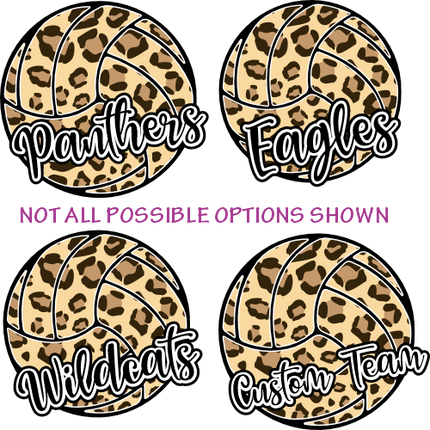 (s054-10C) Leopard Volleyball Waterpolo Team Name Custom Text